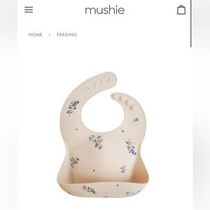 Mushie Silicone Bib (Lilac Flowers)